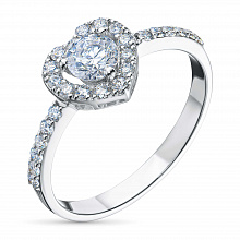 14K White Gold Ring with 27 Round-Cut Lab-Created Diamonds 0.642 CT.TW