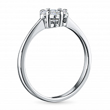 14K White Gold Ring with 7 Round-Cut Lab-Created Diamonds 0.379 CT.TW