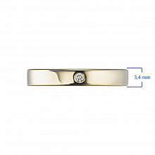 14K Yellow Gold Ring with 1 Round-Cut Lab-Created Diamond 0.02 CT.TW