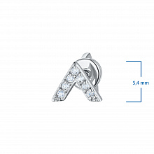 14K White Gold Earring Studs with 14 Round-Cut Lab-Created Diamonds 0.093 CT.TW