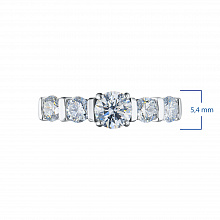 14K White Gold Ring with 5 Round-Cut Lab-Created Diamonds 1.331 CT.TW