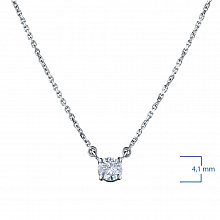 Sterling Silver Necklace with 1 Round-Cut Lab-Created Diamond 0.281 CT.TW