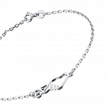 Sterling Silver Bracelet with 1 Round-Cut Diamond 0.006 CT.TW