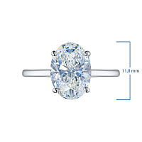 14K White Gold Ring with 1 Oval-Cut Lab-Created Diamond 1.01 CT.TW - изображение 2