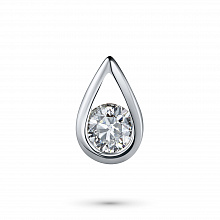 Sterling Silver Pendant with 1 Round-Cut Lab-Created Diamond 0.444 CT.TW