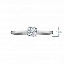 Sterling Silver Ring with 1 Round-Cut Lab-Created Diamond 0.274 CT.TW