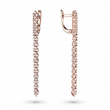 14K Rose Gold Earrings with 98 Round-Cut Lab-Created Diamonds 0.97 CT.TW