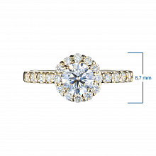 14K Yellow Gold Ring with 23 Round-Cut Lab-Created Diamonds 0.769 CT.TW