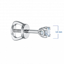 Sterling Silver Earring Studs with 10 Round-Cut Lab-Created Diamonds 0.318 CT.TW
