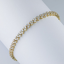 14K Yellow Gold Bracelet with 124 Round-Cut Lab-Created Diamonds 4.513 CT.TW