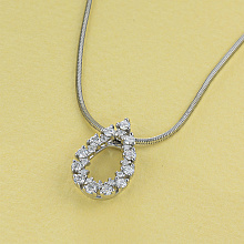 Sterling Silver Pendant with 23 Round-Cut Lab-Created Diamonds 0.298 CT.TW