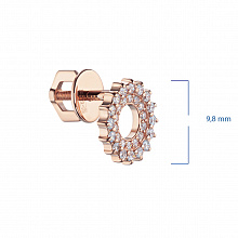 14K Rose Gold Earring Studs with 60 Round-Cut Lab-Created Diamonds 0.377 CT.TW