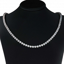 14K White Gold Necklace with 132 Round-Cut Lab-Created Diamonds 6.552 CT.TW