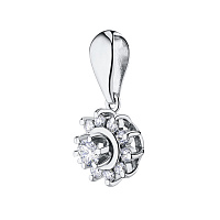 14K White Gold Pendant with 11 Round-Cut Lab-Created Diamonds 0.557 CT.TW - изображение 2