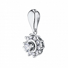 14K White Gold Pendant with 11 Round-Cut Lab-Created Diamonds 0.557 CT.TW