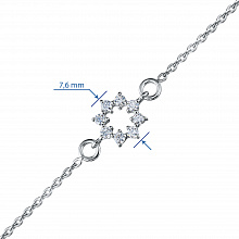Sterling Silver Bracelet with 8 Round-Cut Lab-Created Diamonds 0.129 CT.TW
