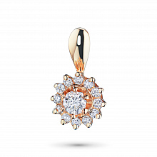 Rose Gold Pendant with 13 Round-Cut Lab-Created Diamonds 0.399 CT.TW