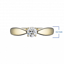 14K Yellow Gold Ring with 1 Round-Cut Lab-Created Diamond 0.585 CT.TW