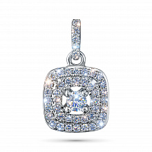 14K White Gold Pendant with 46 Round-Cut Lab-Created Diamonds 0.313 CT.TW