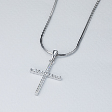 Sterling Silver Pendant with 25 Round-Cut Lab-Created Diamonds 0.301 CT.TW