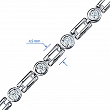 14K White Gold Bracelet with 15 Round-Cut Lab-Created Diamonds 1.101 CT.TW