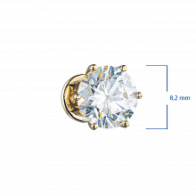14K Yellow Gold Earring Studs with 2 Round-Cut Lab-Created Diamonds 4.23 CT.TW
