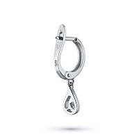 Sterling Silver Earrings with 2 Round-Cut Lab-Created Diamonds 0.048 CT.TW - изображение 4