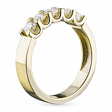 Yellow Gold Ring with 5 Round-Cut Lab-Created Diamonds 1.059 CT.TW