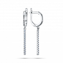 Sterling Silver Earrings with 24 Round-Cut Lab-Created Diamonds 0.391 CT.TW