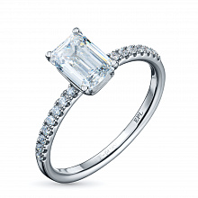 14K White Gold Ring with 17 -Cut Lab-Created Diamonds 1.214 CT.TW