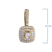 14K Yellow Gold Earrings with 96 Round-Cut Lab-Created Diamonds 0.622 CT.TW - изображение 2