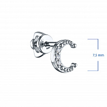 Sterling Silver Earring Studs with 4 Round-Cut Lab-Created Diamonds 0.043 CT.TW