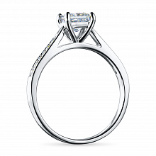 14K White Gold Ring with 13 Round-Cut Lab-Created Diamonds 0.855 CT.TW
