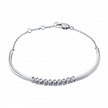 14K White Gold Bracelet with 28 Round-Cut Lab-Created Diamonds 0.501 CT.TW