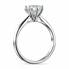 14K White Gold Ring with 1 Round-Cut Lab-Created Diamond 1.031 CT.TW