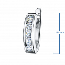 14K White Gold Earrings with 10 Round-Cut Lab-Created Diamonds 0.573 CT.TW