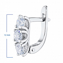 14K White Gold Earrings with 6 Round-Cut Lab-Created Diamonds 1.084 CT.TW