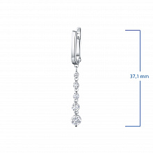 14K White Gold Earrings with 10 Round-Cut Lab-Created Diamonds 0.959 CT.TW