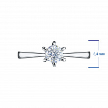 14K White Gold Ring with 1 Round-Cut Lab-Created Diamond 0.691 CT.TW