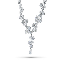 14K White Gold Necklace with 196 Round-Cut Lab-Created Diamonds 4.637 CT.TW - изображение 2