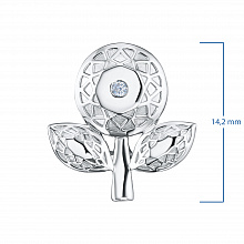 Sterling Silver Pendant with 1 Round-Cut Lab-Created Diamond 0.012 CT.TW