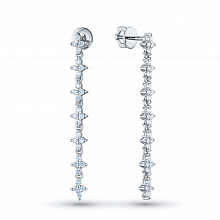 14K White Gold Earring Studs with 56 Round-Cut Lab-Created Diamonds 1.195 CT.TW