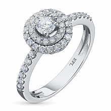 Sterling Silver Ring with 45 Round-Cut Lab-Created Diamonds 0.527 CT.TW