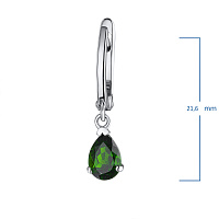 Sterling Silver Earrings with 2 Pear-Cut Chromdiopsides 0.842 CT.TW - изображение 2