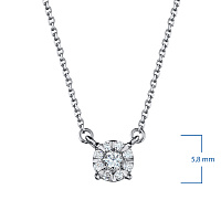 14K White Gold Necklace with 9 Round-Cut Lab-Created Diamonds 0.16 CT.TW - изображение 3