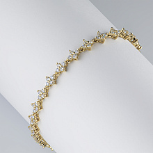 14K Yellow Gold Bracelet with 100 Round-Cut Lab-Created Diamonds 1.769 CT.TW