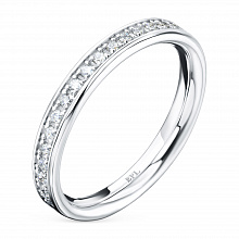 14K White Gold Ring with 21 Round-Cut Lab-Created Diamonds 0.249 CT.TW