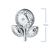 Sterling Silver Pendant with 1 Round-Cut Diamond 0.009 CT.TW - изображение 3