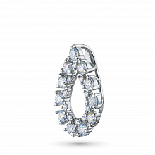 Sterling Silver Pendant with 21 Round-Cut Lab-Created Diamonds 1.051 CT.TW