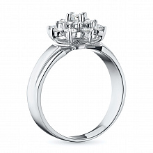 White Gold Ring with 17 Round-Cut Lab-Created Diamonds 0.925 CT.TW